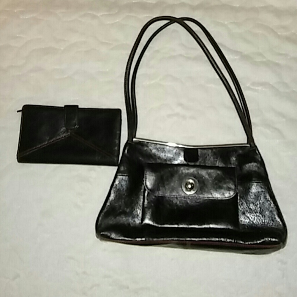 Black  Wilson's Leather purse with matching wallet